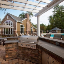 pergola view with grill